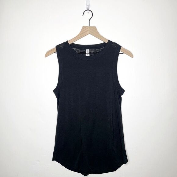 Athleta Breezy High Neck Tank Black Tencel Modal Lightweight Everyday Top XS - Picture 3 of 7